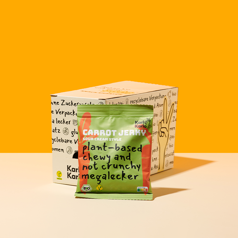 Karl Karlo Carrot Jerky Sour Cream Style, große Packung